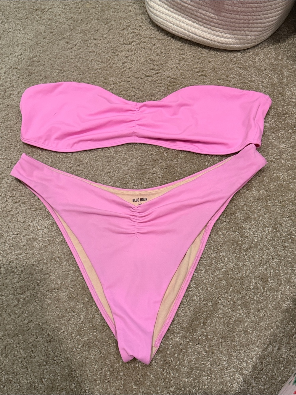 PAC SUN Pink Bandeau Bikini Set - Strapless Women's Swimwear
